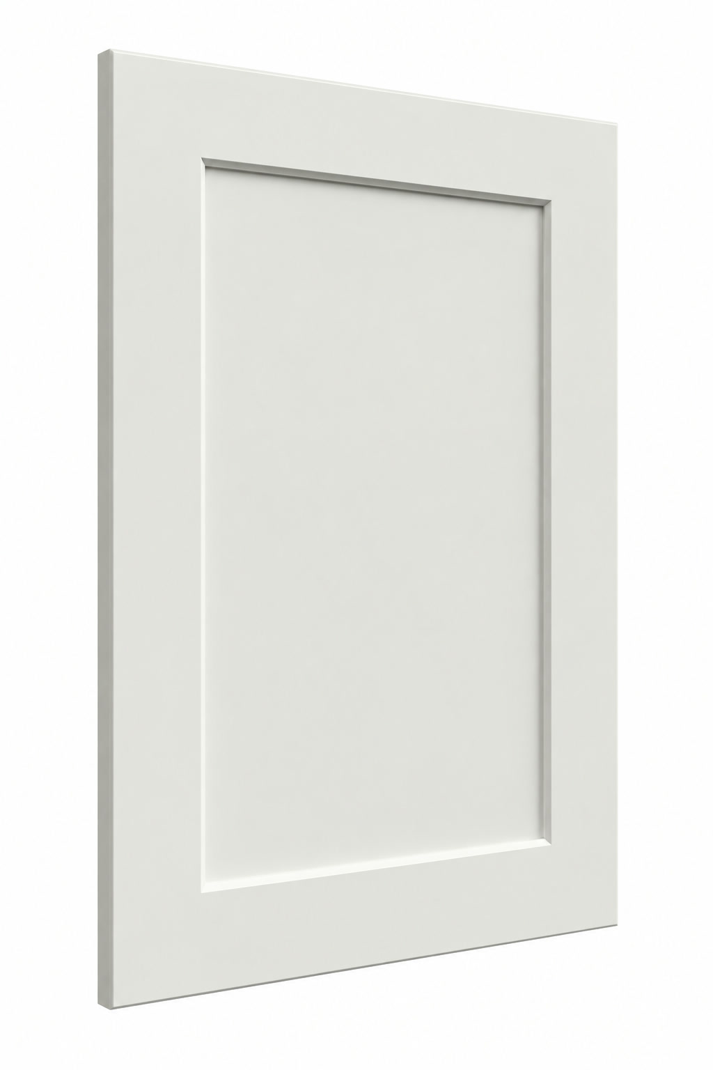 White Regular Shaker door with a recessed panel