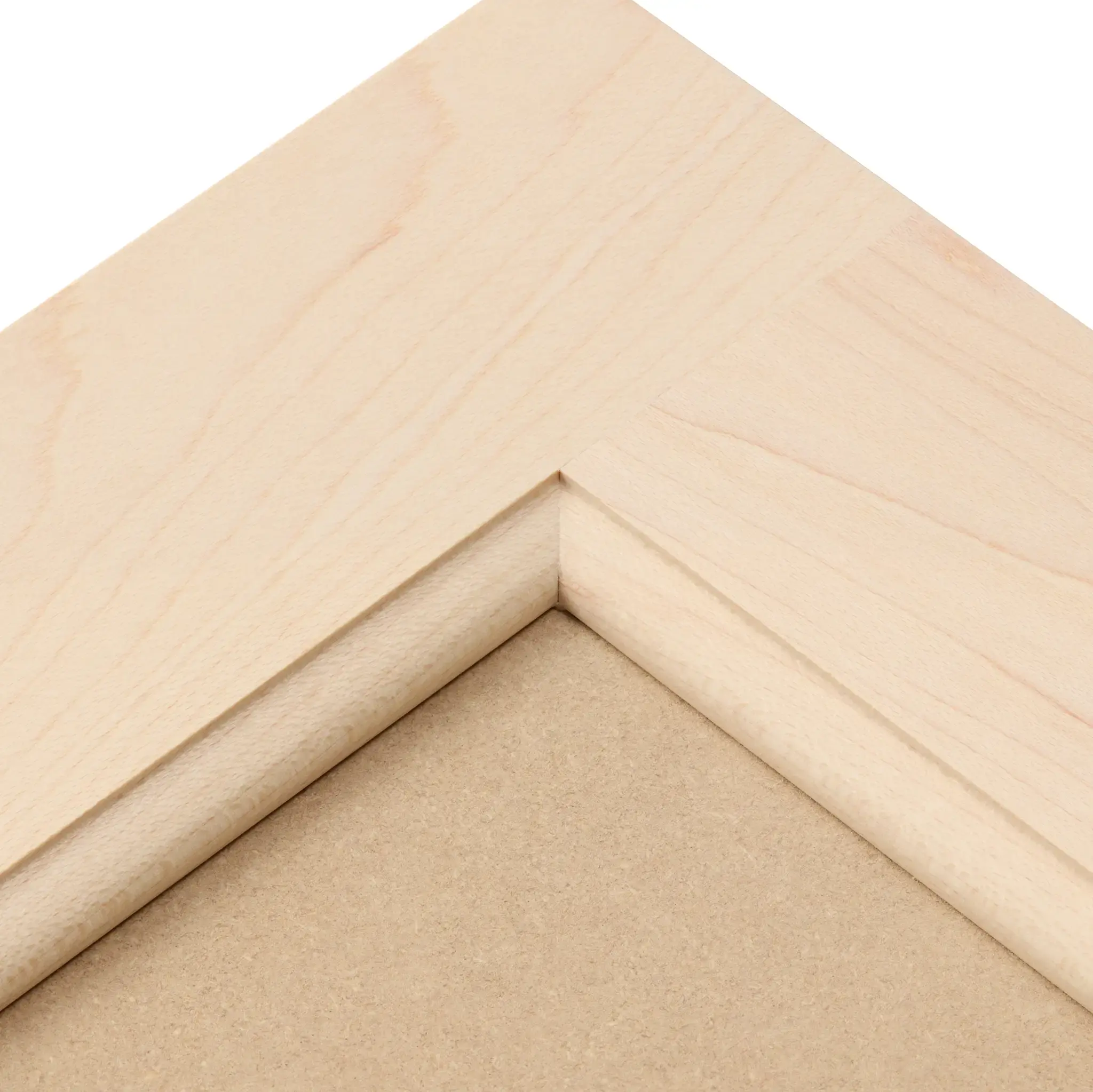 Rounded bead inner-edge profile at the corner of an unfinished door frame