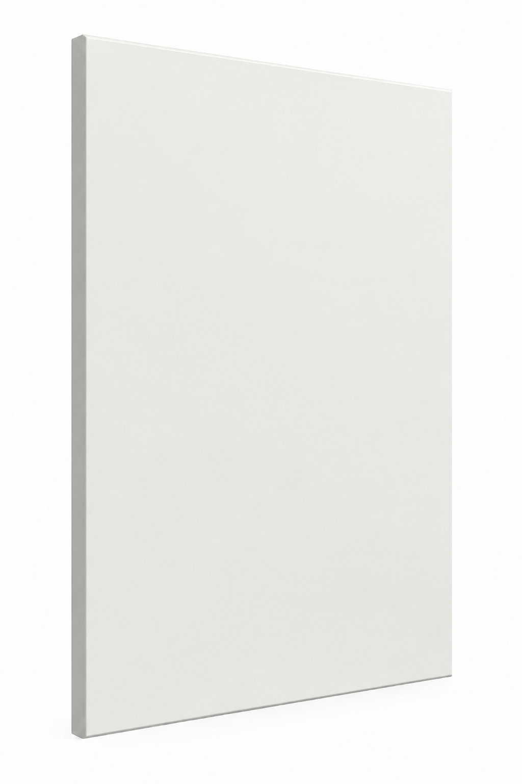 White slab cabinet door with a smooth, flat face