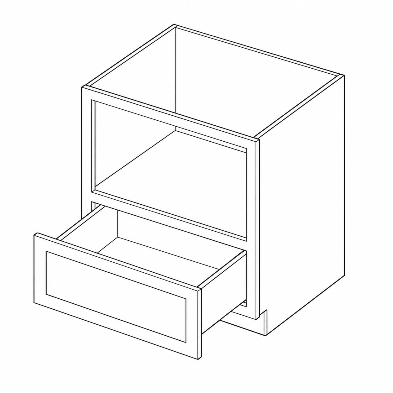 Oak Shaker Microwave Base Cabinet