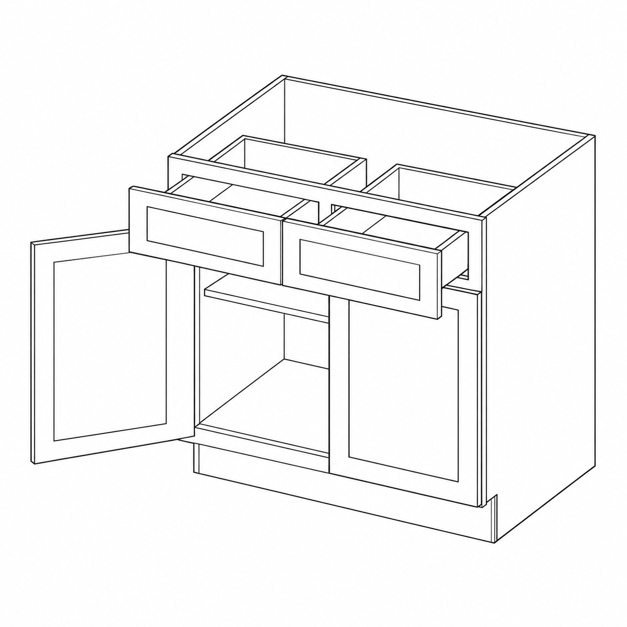 White Shaker Base Cabinets · 2 Doors / 2 Drawers