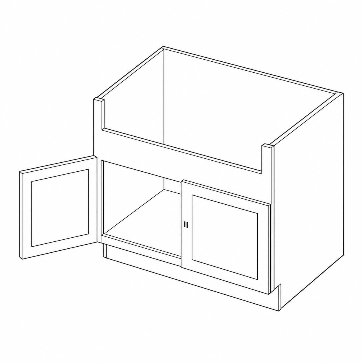Oak Shaker Farmhouse Sink Base Cabinet