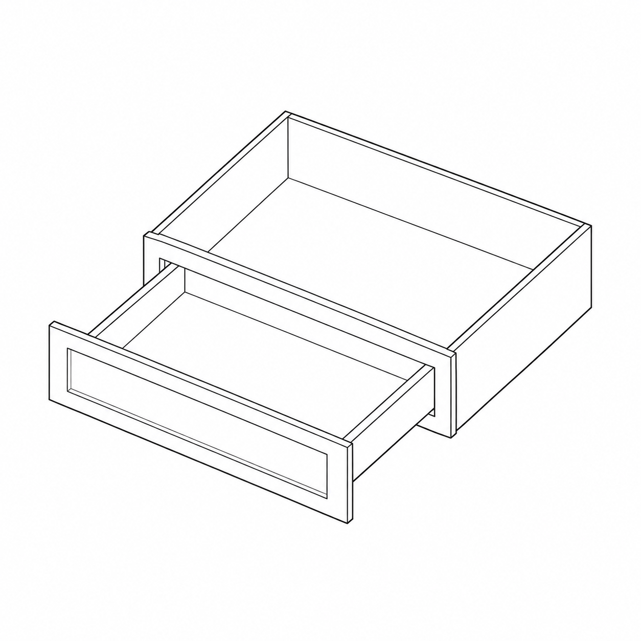 Black Shaker Knee Drawer
