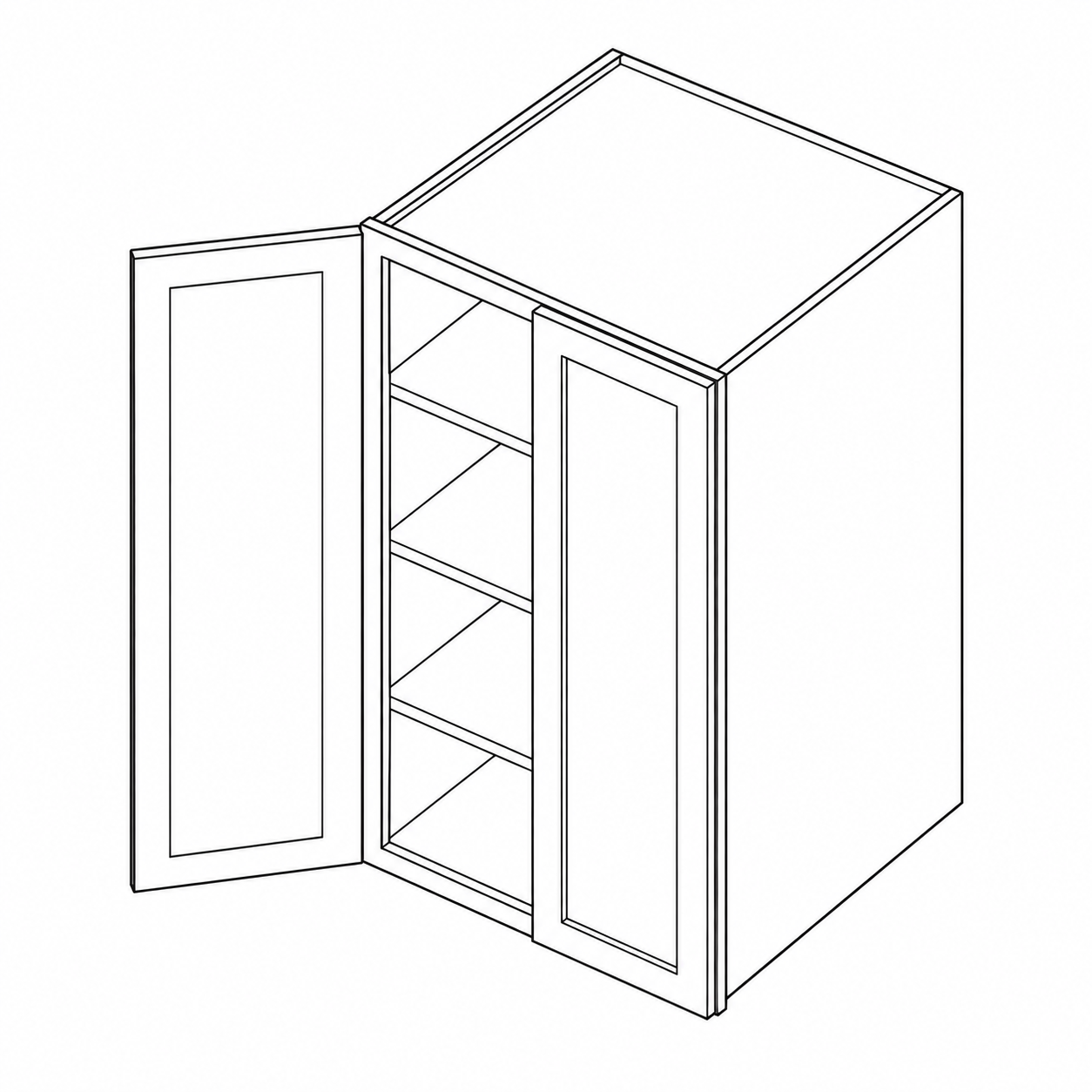 Oak Shaker 42″ Pantry Upper Cabinet · 2 Doors
