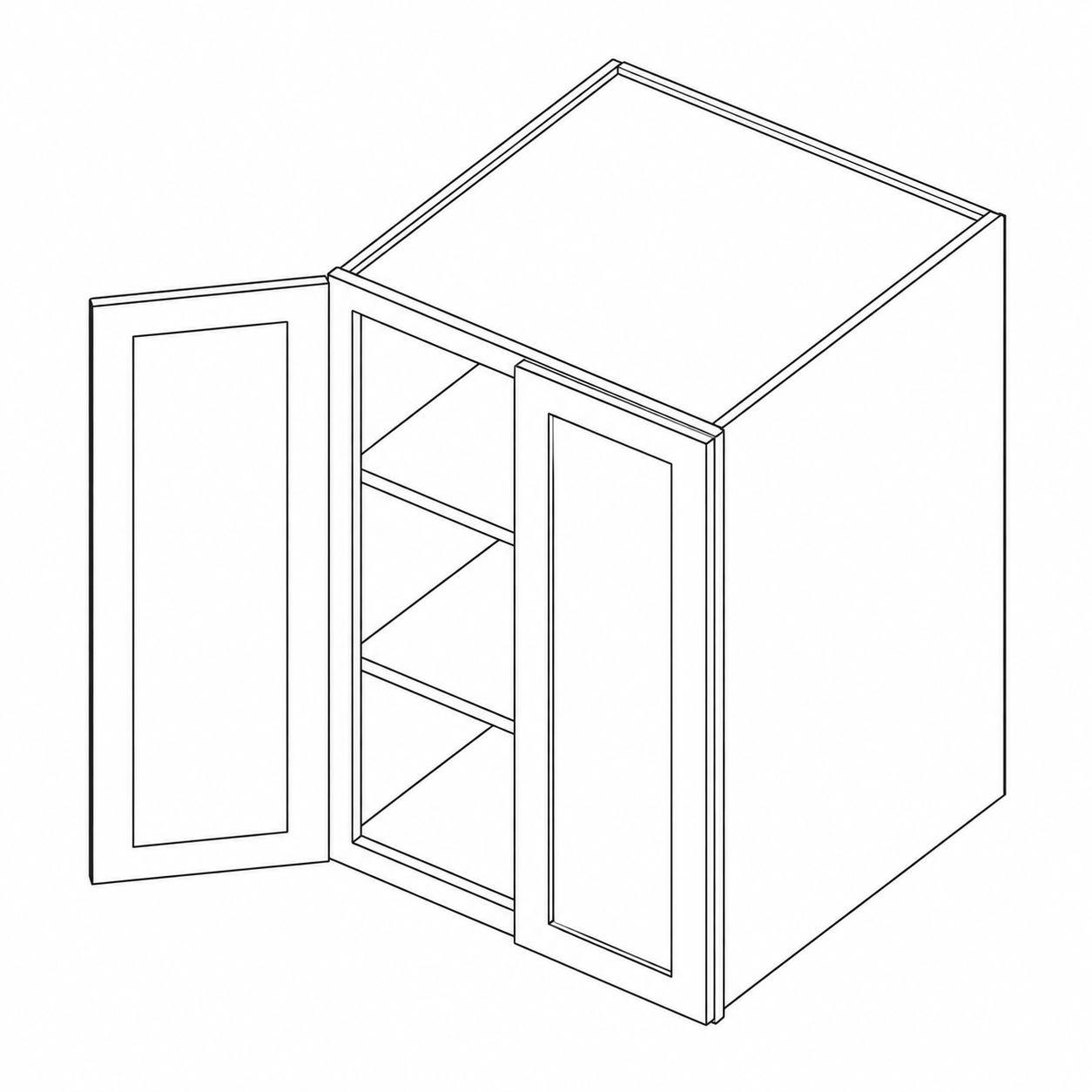 Black Shaker Pantry Upper Cabinets · 2 Doors