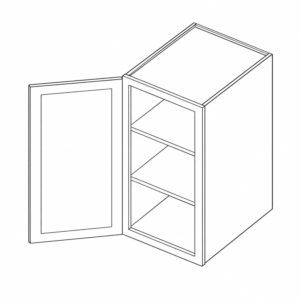 White Shaker Pantry Upper Cabinets · 1 Door
