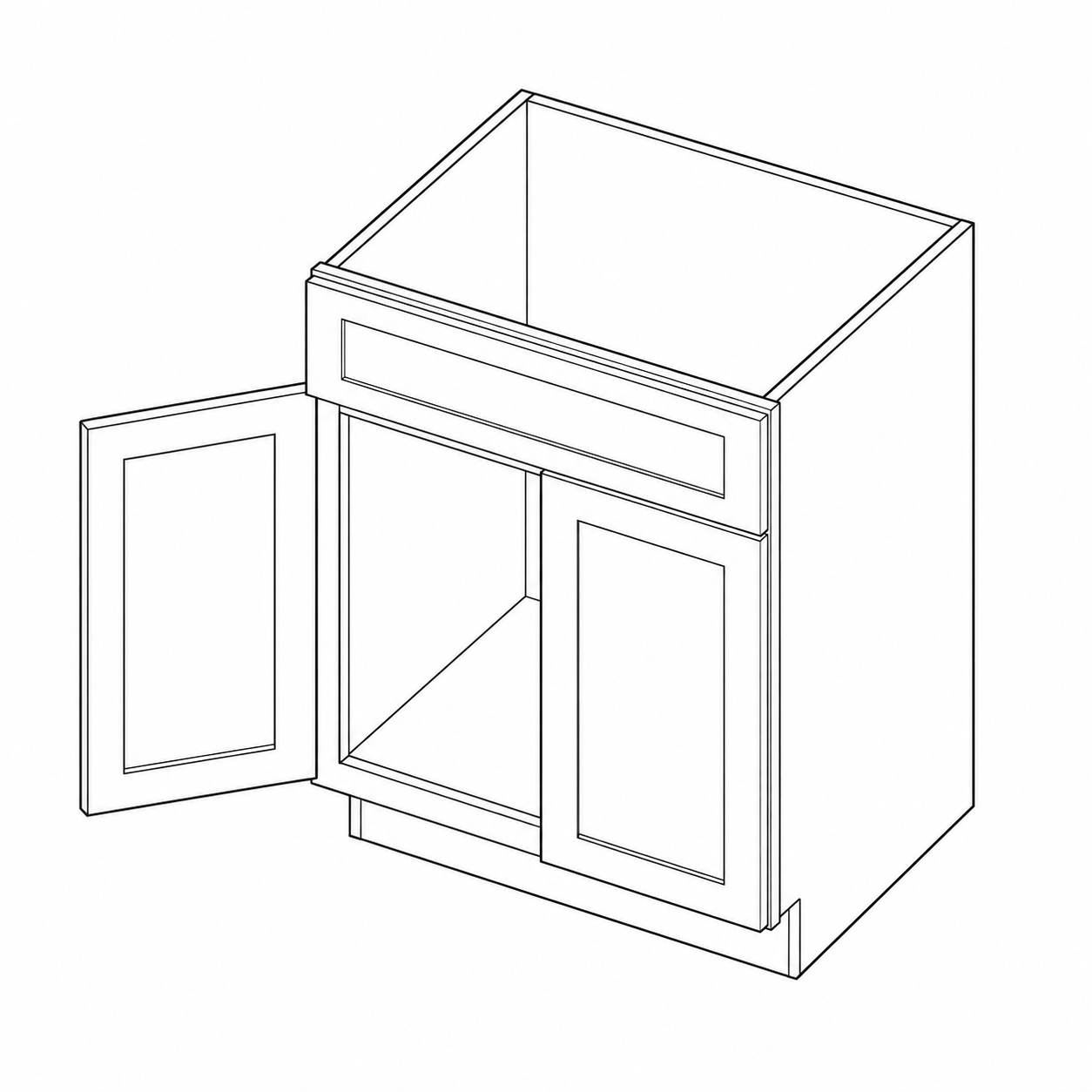 Black Shaker Sink Base Cabinets