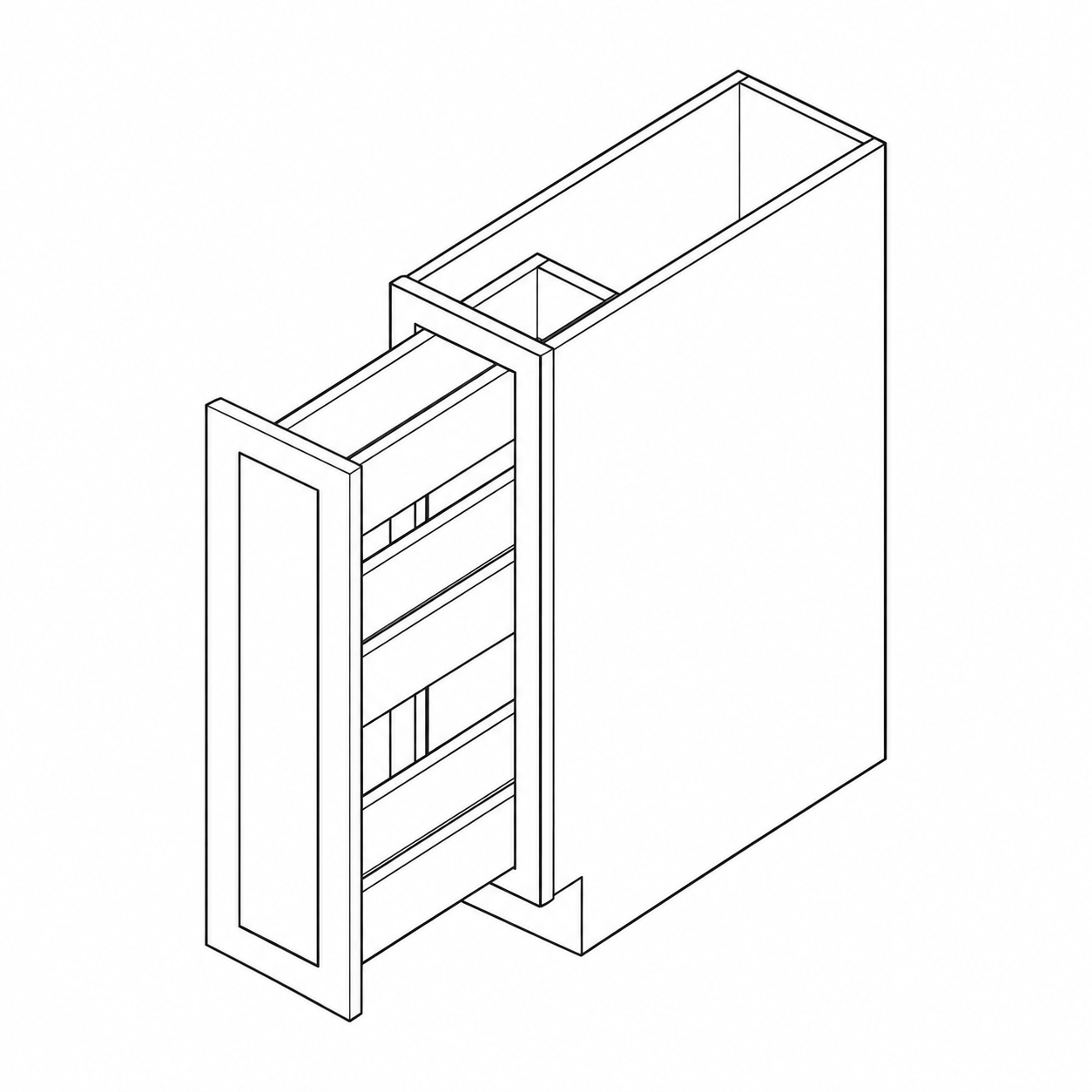 Black Shaker Pull-Out Spice Rack Base Cabinets