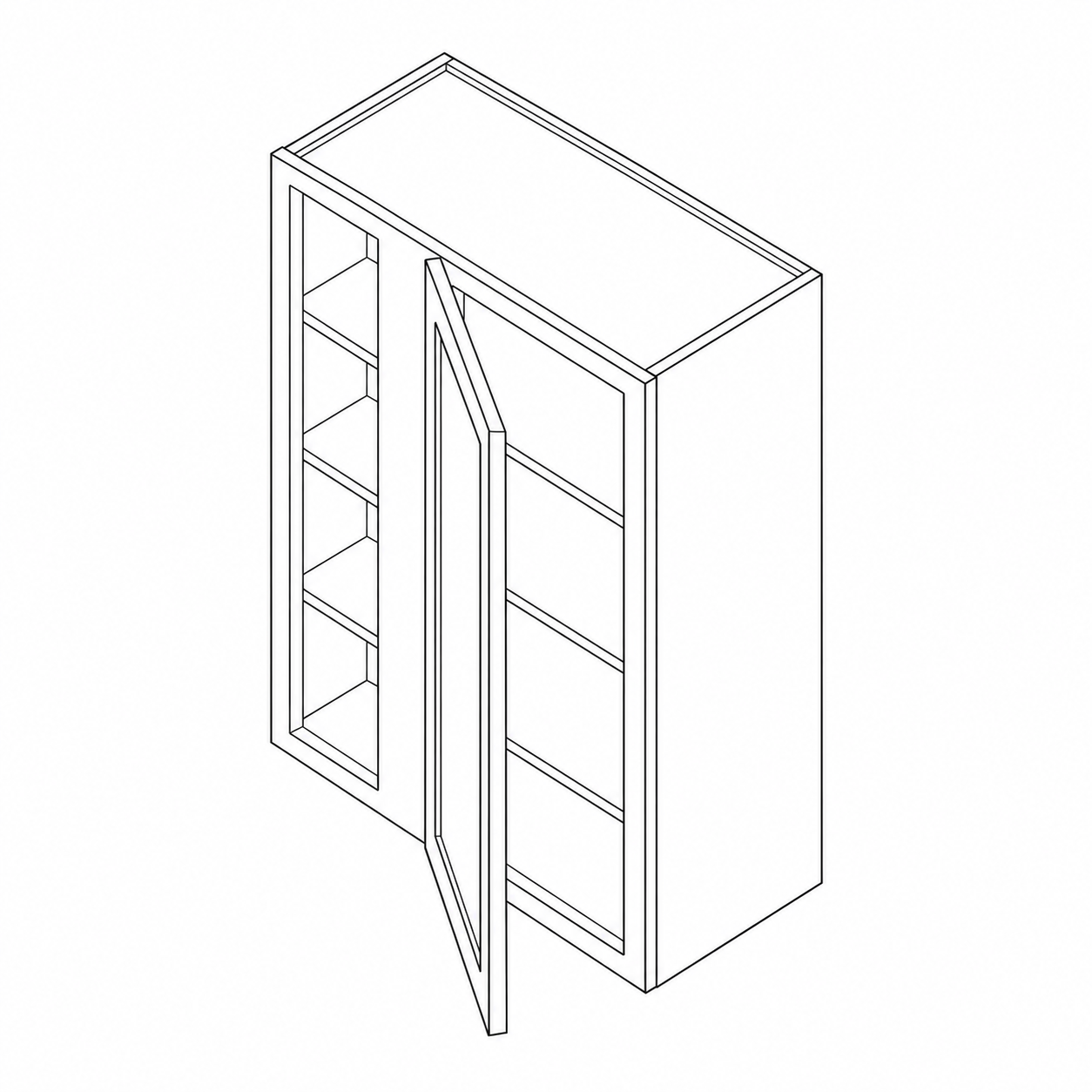 Black Shaker Corner Wall Cabinet