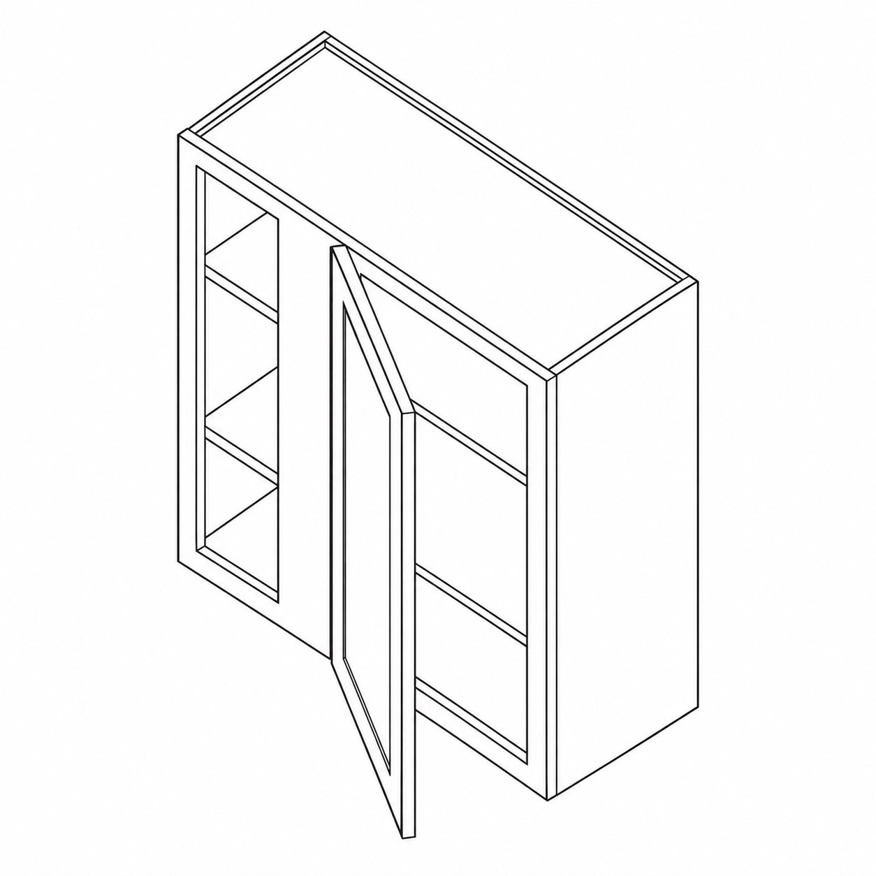 Black Shaker Corner Wall Cabinet