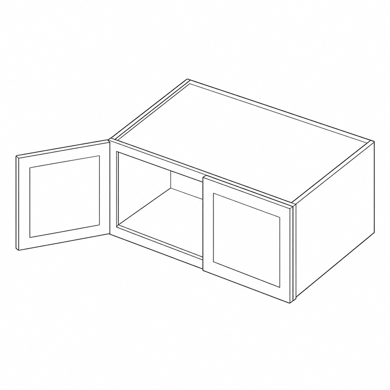 White Shaker 24″ Deep Refrigerator Wall Cabinets