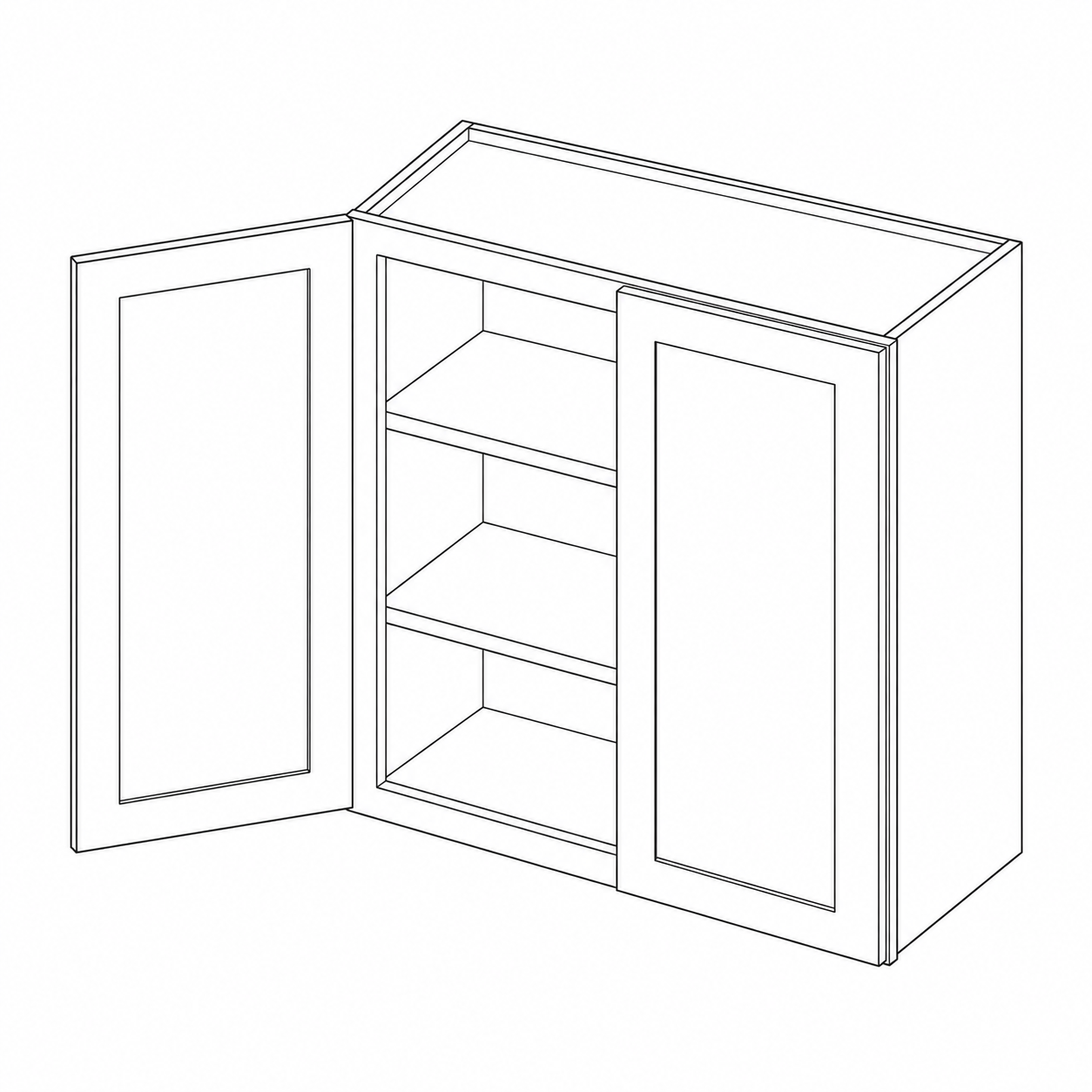 Oak Shaker Wall Cabinets · 2 Doors